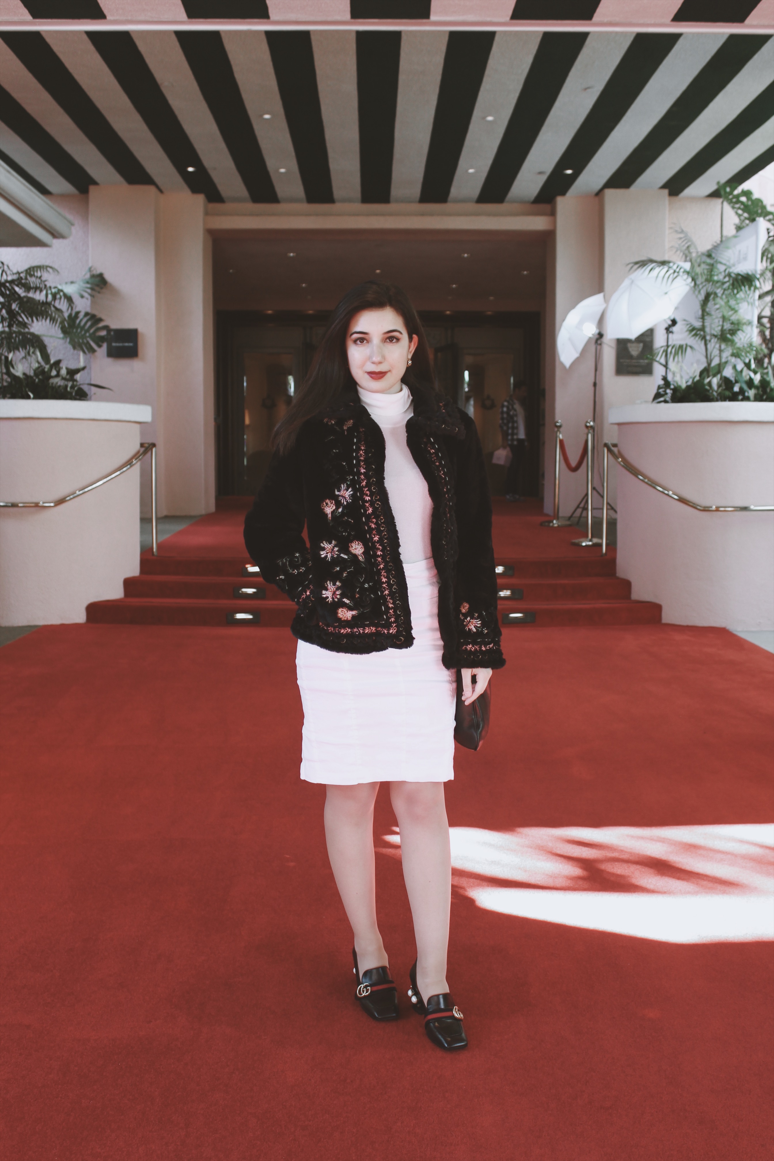 fur, Zara, Gucci, Gucci loafers, Brunch outfit, Beverly Hills Hotel, lookbook, fashion, ootd