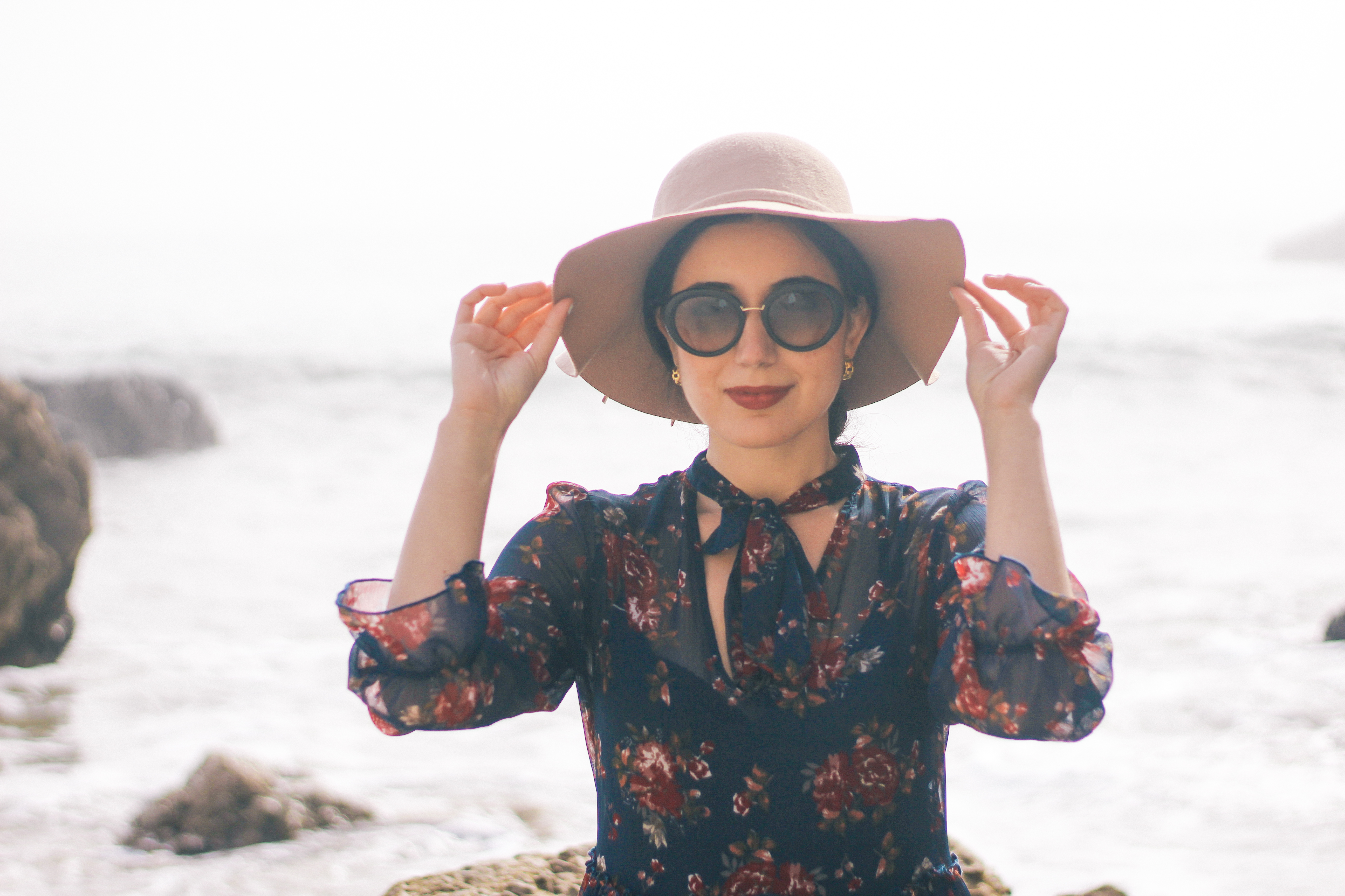 prairie dress, floral dresses, maxi dresses, floppy hat, beach fashion, fall fashion, California fall, Forever 21, flowy dress, lookbook, fashion blogger, ootd, outfit of the day, Los Angeles fashion, vintage fashion, prairie fashion, style, style blogger