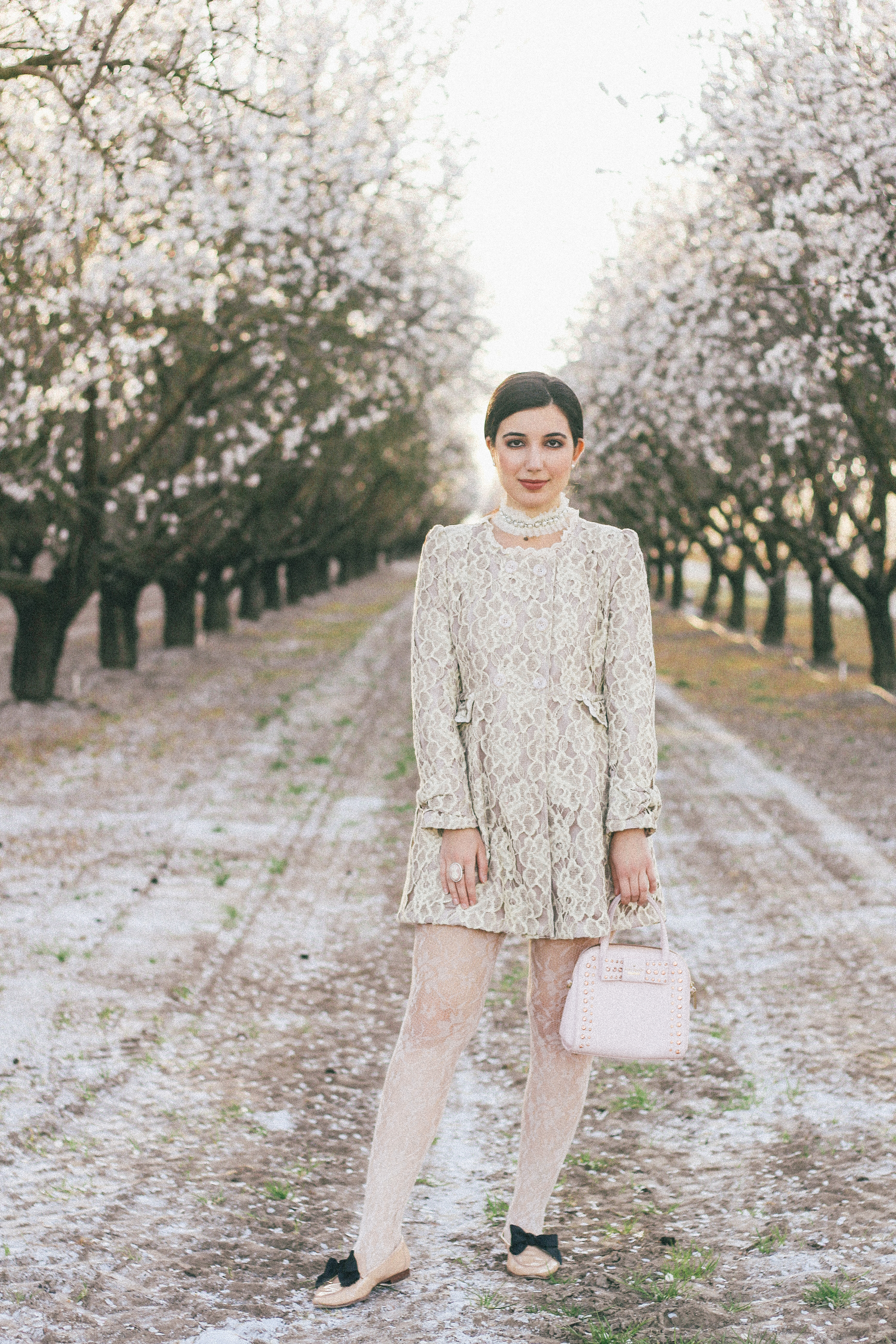 lace, coat, Kate Spade, loafers, pink, vintage, choker, girly, blossoms, spring, spring lookbook, spring outfit, high fashion, couture, fashion editorial, necklace, floral, spring style, style, outfit of the day, ootd, lotd, bows