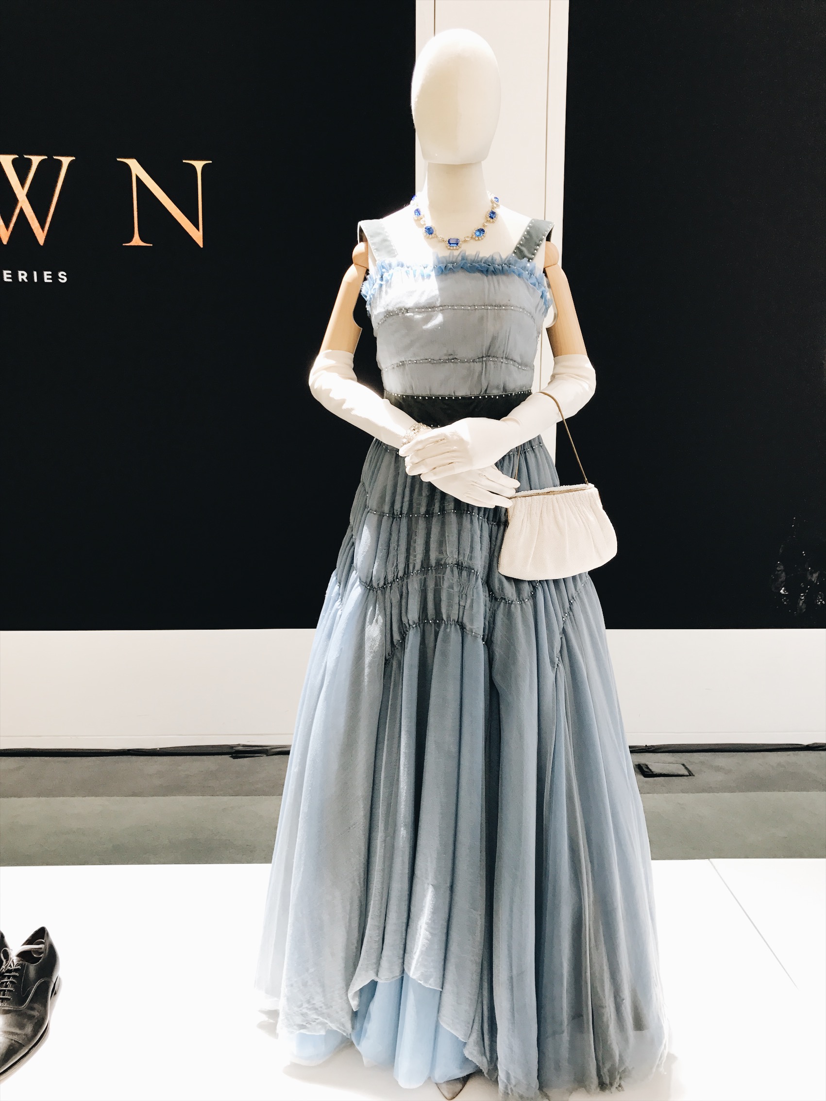 The Crown, Netflix's The Crown, Claire Foy, Matt Smith, Vanessa Kirby, Matthew Goode, Michele Clapton, costume design, Paley Center for Media, Beverly Hills, television costume design, Windsor family, The Royal Family, Gal Meets Glam collection, Louis Vuitton, gingham dress, vintage fashion, fifties fashion, mid-century fashion, forties fashion, lookbook, fashion blogger, red lips, outfit of the day, ootd, summer fashion, museum exhibition, fashion exhibition, Queen Elizabeth II, Princess Margaret
