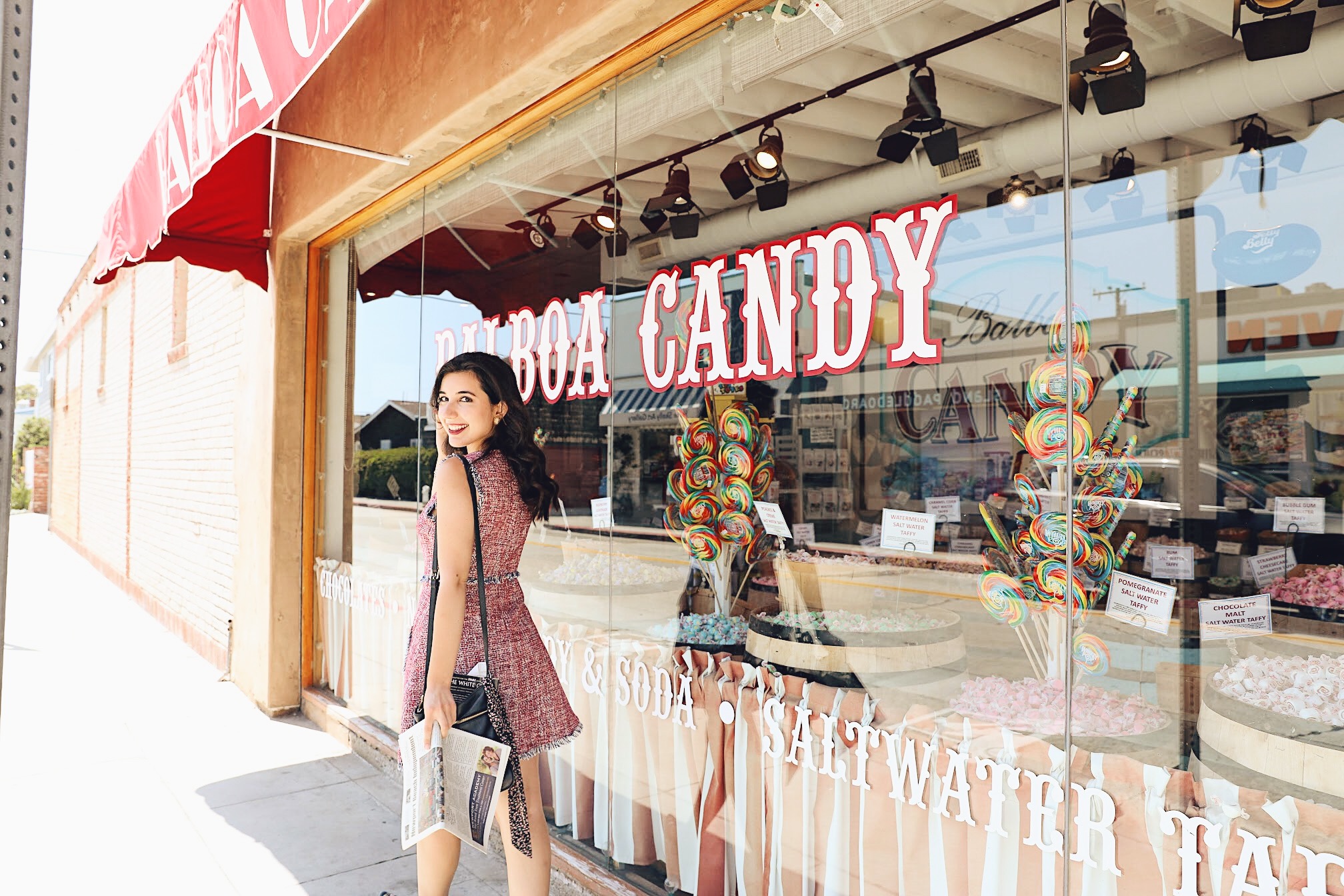 fourth of july style, ootd, outfit of the day, lookbook, Balboa Island, curly hair, twee dress, Chanel, Chanel 2019 show, ready-to-wear, lotd, casual dress, Michael Kors, Prada, embroidery, embroidered shoes, luxury fashion, luxury fashion blogger, fashion blogger, summer style