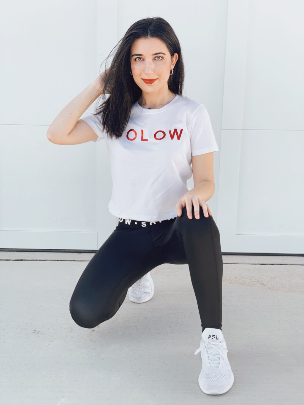 activewear, athleisure, loungewear, luxury loungewear, lookbook, athletic, fashion editorial, SOLOW, leggings, T-shirt, fashion blogger, style diary, sporty fashion, gym outfit, ootd, outfit of the day, at home, at home workout, workout wear, what I wore, spring fashion, 2020 fashion, APL, Daniella Clarke, Gilby Clarke, Frankie Clarke