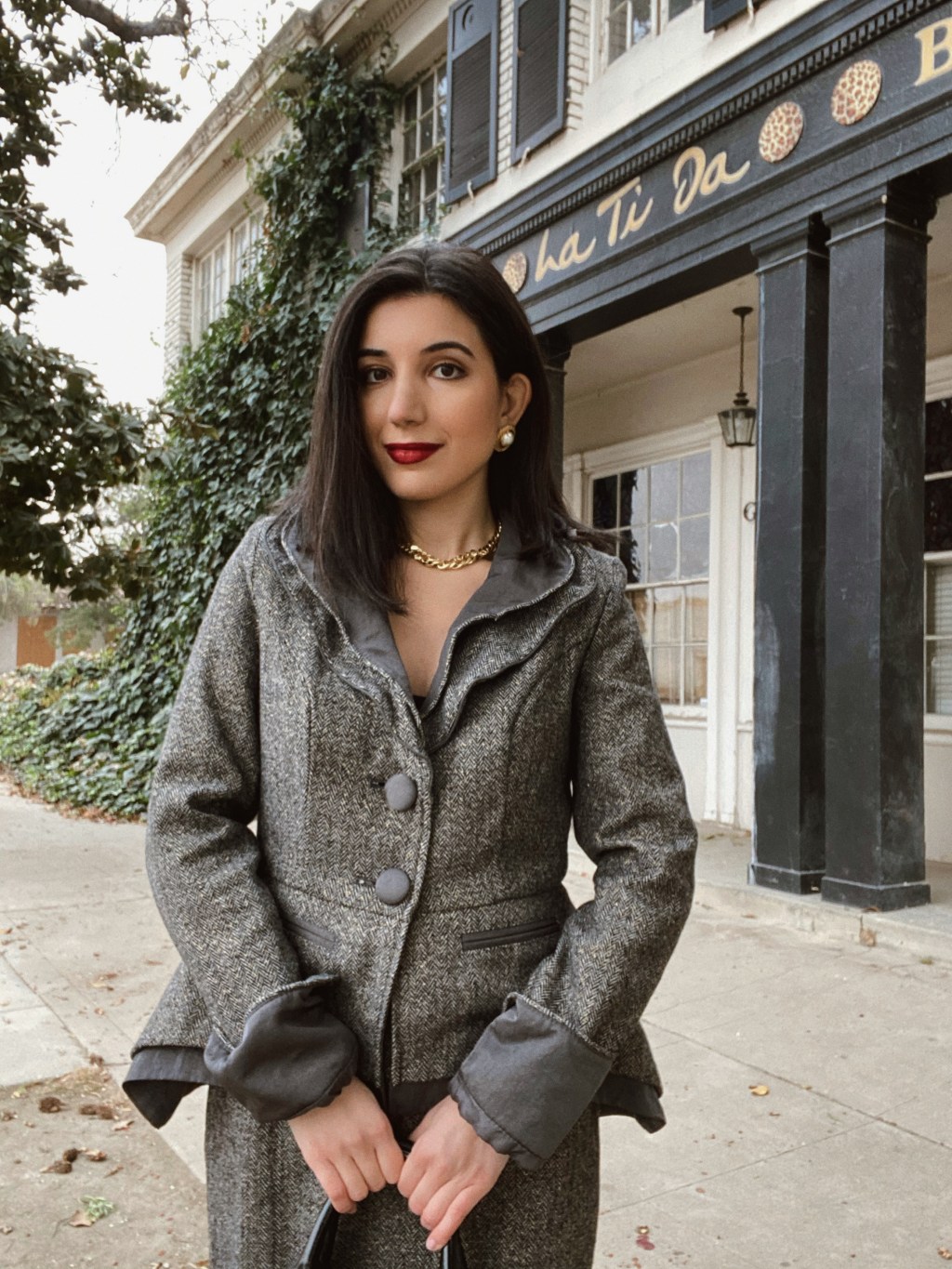 Dior, Dior haute couture, Maria Grazia Chiuri, haute couture, couture model, tweed suit, fashion blogger, couture, fashion, high fashion, runway, runway look, French fashion, French girl style, Parisian, Parisian style, vintage, gold chain necklace, vintage earrings, winter style, 2021, 2021 style, Dior Autumn/Winter 2021, Dior, peplum, suit, skirt suit, what I wore to work, workwear, how to wear, style