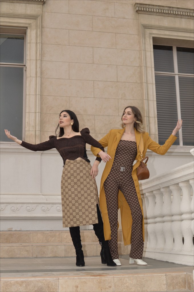Gucci, Elliat, Gucci skirt, logomania, designer skirt, Gucci logo, Gucci X Balenciaga, Y2K fashion, early Otts fashion, autumn winter 2022 trends