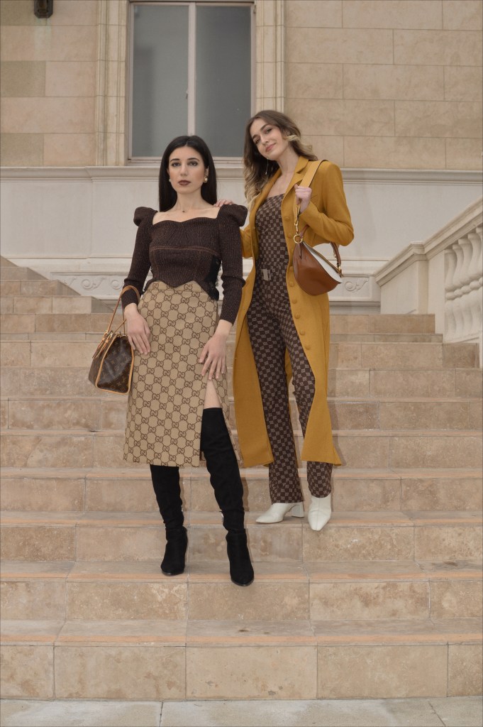Gucci, Elliat, Gucci skirt, logomania, designer skirt, Gucci logo, Gucci X Balenciaga, Y2K fashion, early Otts fashion, autumn winter 2022 trends