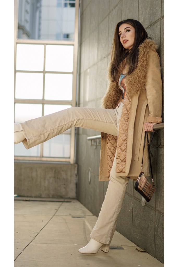 early aughts, late aughts, early 2000s, corset top, white boots, knee hight boots, corduroy, fur collar coat, suede coat, runway fashion, indie sleeze, vintage style, Sacramento, Crocker Museum